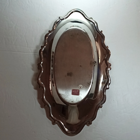 Vintage F.B. ROGERS Silver Co. Silver-Plate Oval Serving Tray Baroque Style - Picture 4 of 7